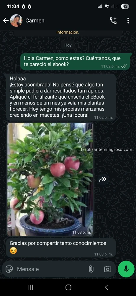 Mensaje de una lectora del manual
