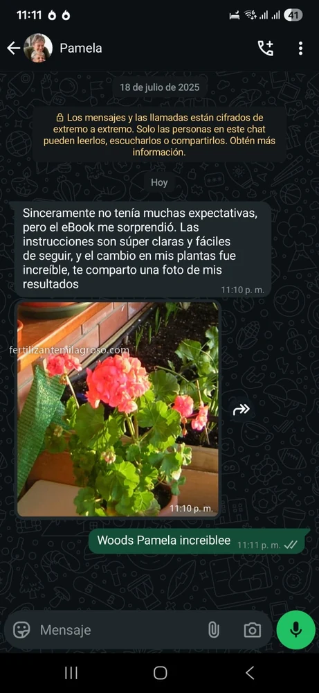 Mensaje de una lectora del manual