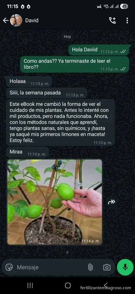 Mensaje de un lector del manual